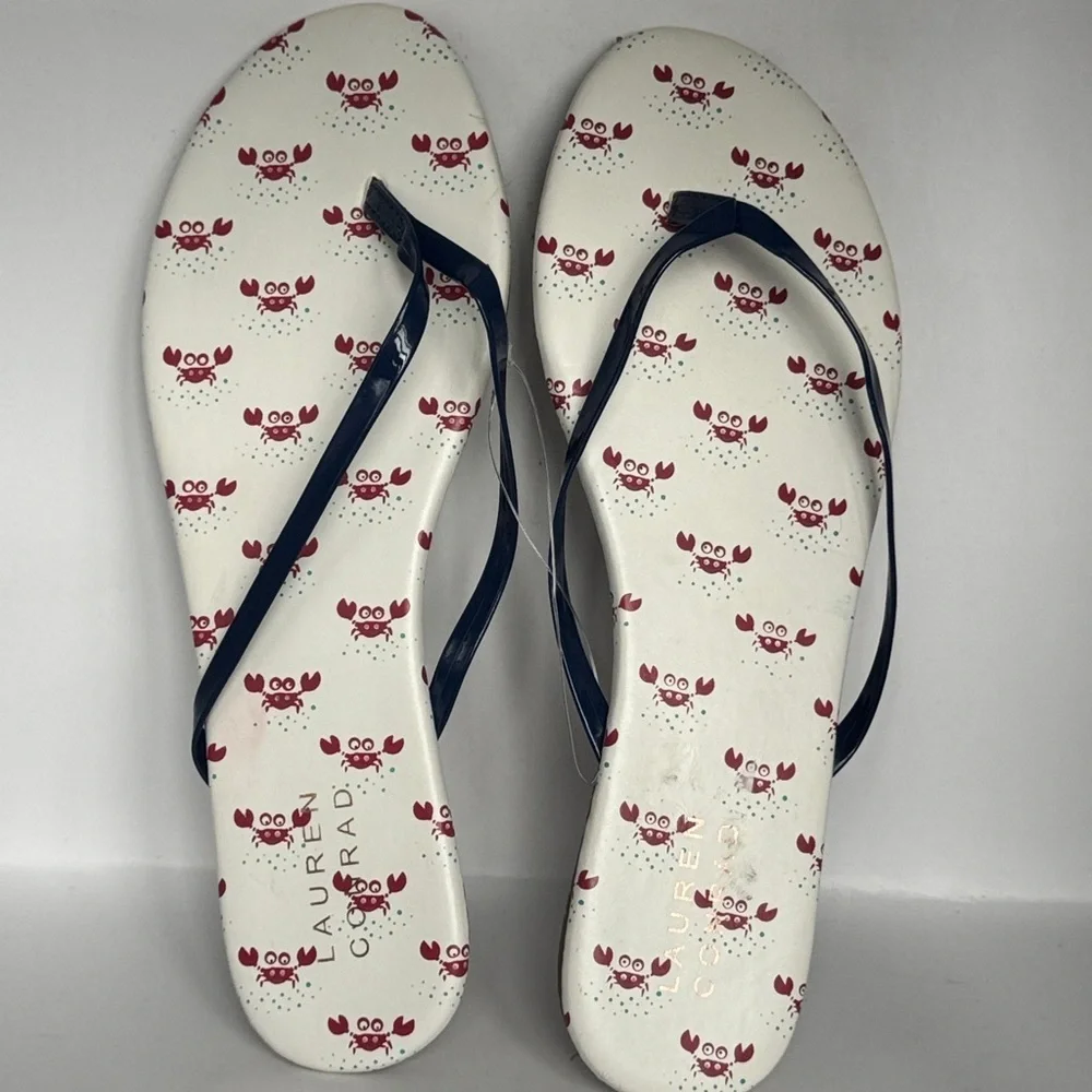 Lauren  Conrad crab pattern flip flops